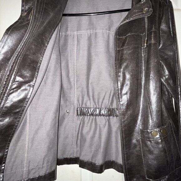 Zenergy Jacket Sz 1 Medium 8‎ Metallic Reptile Print Brown - Picture 9 of 15